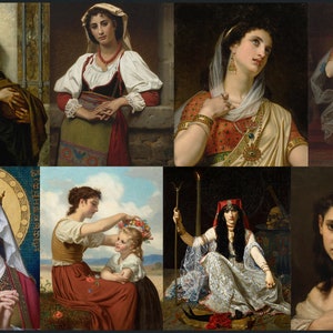 27 Hugues Merle HQ Printable Feminine Paintings Queen Esther Nude