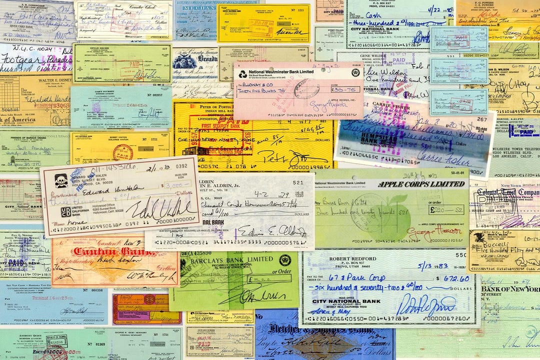 Collect Check 100+ Collection Signed Checks by Vintage Politicians & Hollywood Stars ...