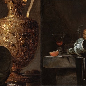 16 Willem Kalf HQ Printable Paintings Still Life Glass Goblet Fruit Dish Glassware Artwork Vintage Kitchen Decor Digital Download image 5