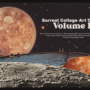 May include: Surreal Collage Art Creator Volume II digital art pack with over 1,800 enchanting PNG elements and soul-stirring collage artworks. Create surreal, deeply moving masterpieces that capture your dreams and emotions. A treasure for passionate artists!