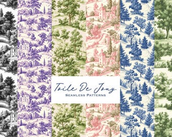 70+ Toile De Jouy Patterns, Digital Paper, Chinoiserie Photoshop Patterns, French Toile Graphics Shabby Chic Victorian Pattern