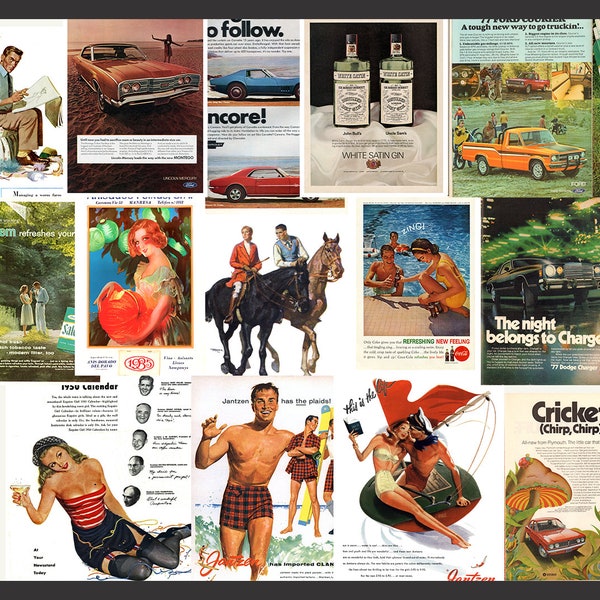 200+ Vintage American Ads Printable Retro Ephemera Posters Illustrations Craft Paper Collage Art Advertising Junk Journal Digital Download