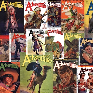 182 Adventure Magazine Covers Vintage American Pulp Western Stories Printable Digital Download