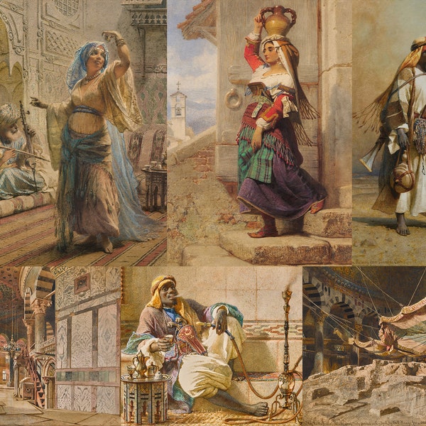 18 Carl Haag HQ Printable Paintings Arabian Egyption POC Roman Women Men Christian Muslim Wall Art Cairo Jerusalem Desert Digital Download