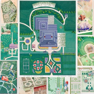 66 Garden City Poster 1936 Gilbert Sackerman, Tabea Hosier, William Merklin, Virginia Richards Karte Madame Jumel's Garden Digital Download