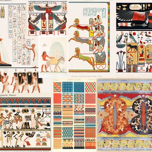 150+ oude Egyptische illustraties HQ Giovanni Battista Belzoni Émile Prisse d'Avennes Cleopatra patroon godin Ramses digitale download