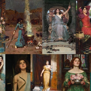 ジョン ウィリアム ウォーターハウス HQ 印刷可能な絵画 46 枚 ヴィンテージ アンティーク ミュージアム エフェメラ ウォール アート ジャーナルとスクラップブック デジタル ダウンロード