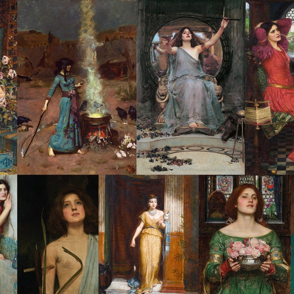 30+ John William Waterhouse HQ Printable Paintings Vintage Antique Museum Ephemera Wall Arts Journals and Scrapbooks Digital Download