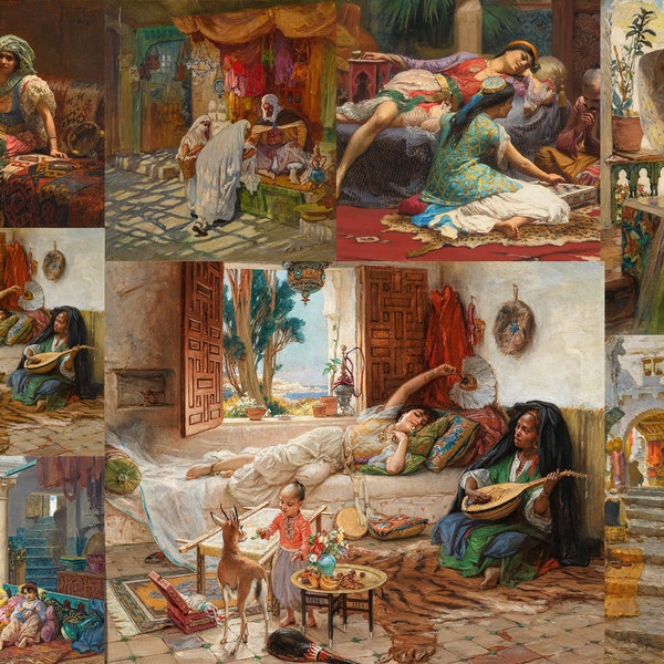 70+ Frederick Arthur Bridgman HQ Printable Paintings Ethnic Assyrian Persian Arab Amazigh Greek Egyptian Muslim Turkish Digital Download