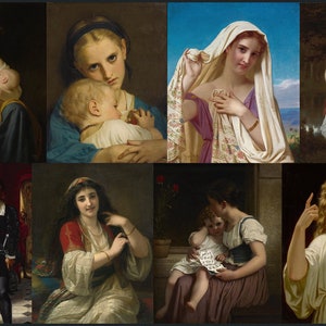 27 Hugues Merle HQ Printable Feminine Paintings Queen Esther Nude