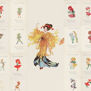 80+ Blumenkinder lobende Kinder Illustrationen 1881-1937 Märchenbuch Elizabeth Elizabeth Marion T. Ross Digitaler Download
