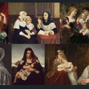 27 Hugues Merle HQ Printable Feminine Paintings Queen Esther Nude