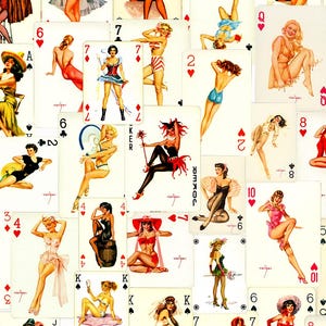 Plus de 280 cartes à jouer pin-up Darling, Joker, Imprimable, Ephemera Bundle, Pin-Up vintage, Alberto Vargas, Heinz Villiger, Cartes de poker, Joker