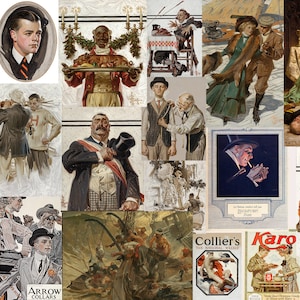 J.C. Leyendecker 58 High Quality Printable Illustrations Classic Magazine Covers Digital Download