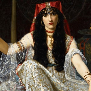 27 Hugues Merle HQ Printable Feminine Paintings Queen Esther Nude