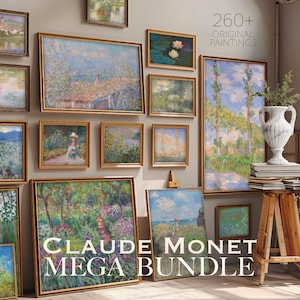 260+ Claude Monet Mega Bundle Paintings, HQ Printable, Eclectic Gallery Wall Set , Home decor, Wall art, Trendy, Popular, Commercial use