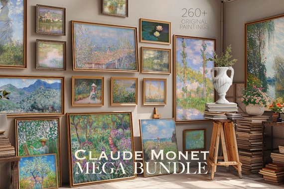 260+ Claude Monet Mega Bundle Paintings, HQ Printable, Eclectic Gallery Wall Set , Home decor, Wall art, Trendy, Popular, Commercial use