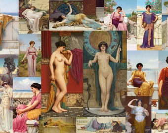 John William Godward 90 High Quality Paintings Greek Mythology Neoclassical Vintage Art, Instant Download  Commercial Use