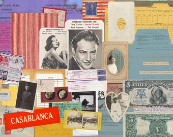 400+ Vintage Junk Journal Ephemera Pack, PNG Digital Scrapbook Kit, Ränder, Junk Journal Papier, handgeschriebene Briefe, Postkarten, Tags