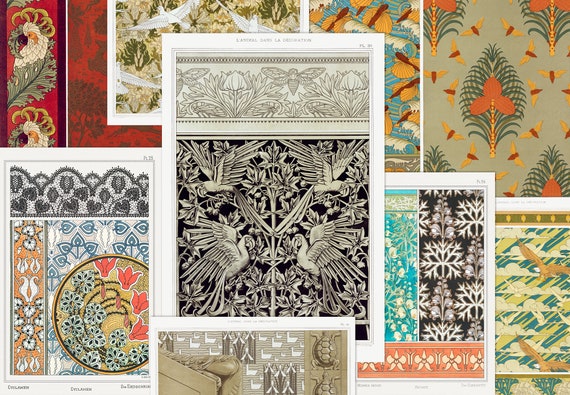 92 Maurice Pillard Verneuil's Patterns. Print and sell. Printable. Art Nouveau. Illustrations. High Resolution. Digital Download