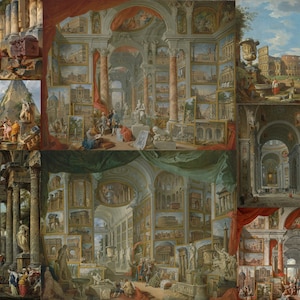 40+ Giovanni Paolo Panini HQ Printable Paintings Roman Capriccio Rome Architecture Italian Interior Design Vintage Basilica Digital Download