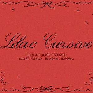 Lilac Cursive Elegant Script Typeface, Wedding, Luxury Branding Font