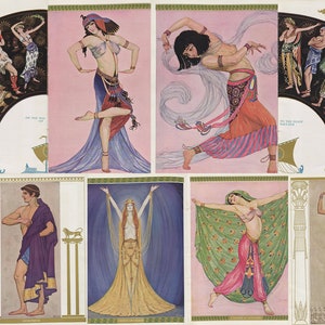 Afrodita un romance del antiguo Egipto Ilustraciones raras para imprimir Vestidos de moda Arte griego Demetrios Descarga digital