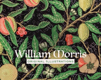 150+ William Morris Original Illustrations, original artworks, Vintage Art Nouveau, Classical art deco patterns, Printable, Commercial Use