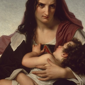 27 Hugues Merle HQ Printable Feminine Paintings Queen Esther Nude