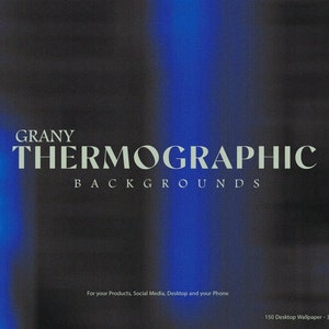 May include: A digital illustration of a thermal image with a blue, yellow, and red color gradient. The text "GRANY THERMOGRAPHIC BACKGROUNDS" is in the center of the image. The text "Desktop: 5000x4000 Iphone: 1400x2500" is in the bottom left corner. The text "For your Products, Social Media, Desktop and your Phone" is in the bottom center. The text "400+ 150 Desktop Wallpaper - 300 Iphone Wallpaper" is in the bottom right corner.