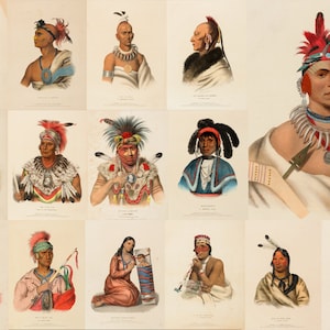 Geschiedenis van de indianenstammen van Noord-Amerika 100+ hoofdkantoor printbare posters, modecultuurtatoeages, inheemse stammen geschiedenislithografieën,