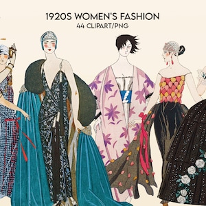 アールデコ 1920 年代の女性のファッション イラスト 88 PNG、クリップアート。ヴィンテージ、レトロ、デジタル ダウンロード、印刷可能、商用利用