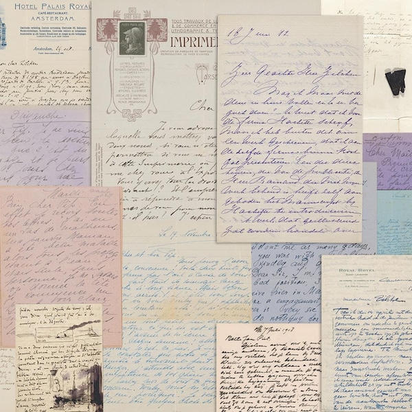 100+ Old Handwritten Papers, Junk Journal supplies, Ephemera, Scrapbooking, Textures, Collage sheets, Printable Paper, Antique