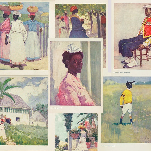 Jamaica by Archibald Stevenson Forrest, POC Illustrations, Posters, African Wall art, Black Woman Classic Junk Journal Digital Download