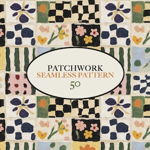 50 Patchwork Musterdesigns Digitales Papier Druckbares Digital Junk Journal Kariert Collage Sheets Pastell Henri Matisse Kommerzielle Nutzung