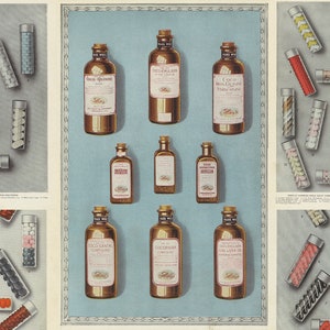 17 Podręcznik Farmacji i Terapeutyki HQ Do druku stare Medyczne aptekarze plakat Apteka Sztuka ścienna Ilustracje Cyfrowe pobieranie