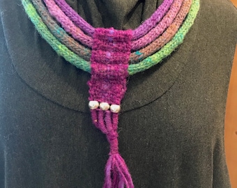 Hand Knitted Wool Necklace