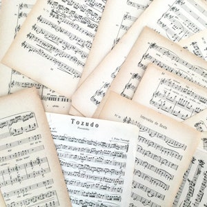 Vecchi spartiti, confezione da 18 pagine, carta musicale vintage, toni neutri per sfondi, collage, arte alterata, diario spazzatura, decoupage