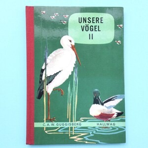 Vintage Bird Book, reference book, bird guide, european birds, owls swans ducks, bird identification.