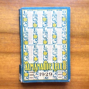 Antique almanac from 1929,  vintage adverts, old book pages, junk journal supply. book lover gift