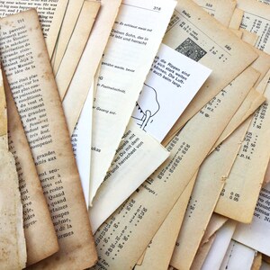 Pacote de páginas de livro, 100 páginas de livros antigos, pacote de papel vintage, papel para scrapbook, páginas de diário indesejado.