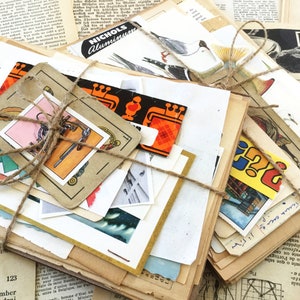 Mini Junk journal kit, papieren ephemera, boekpagina's, plakboekvoorraad, junk journal pagina's