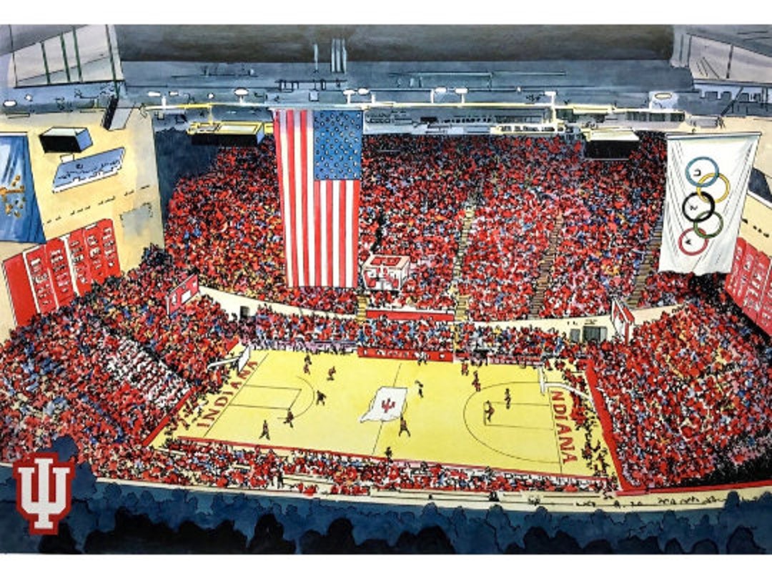 Indiana University Basketball Assembly Hall interior LIMITED Etsy