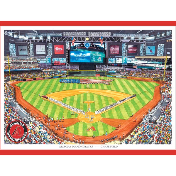 Arizona Diamond Backs – Chase Field  LIMITED EDITION Pen and Ink and Watercolor Art Print Illustration by John Stoeckley