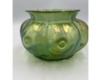 Loetz Creta Rusticana Iridescent Art Glass Vase c1900 Bohemian
