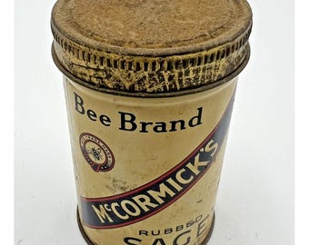 Oud vintage McCormick's Bee Brand Spice Chili Powder klein blikje