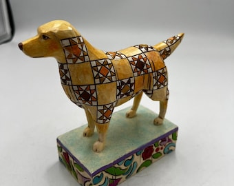 Statuetta di cane Golden Retriever della collezione Heartwood Creek di Jim Shore, numero 4004860, anno 2005.