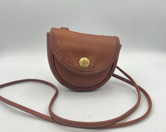 Vintage Coach 9826 Mini Brown Leather Belt Crossbody Bag USA Y2K Convertible