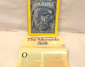 National Geographic Dec 1996 Genghis Khan Mongols w/ Pullout Map Vol 190 No 6
