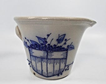 Salmon Falls aardewerk 1996 Blueberry Basket Batter / Mixing Bowl Sundra Burdick